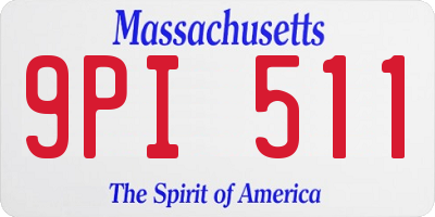 MA license plate 9PI511