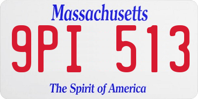 MA license plate 9PI513