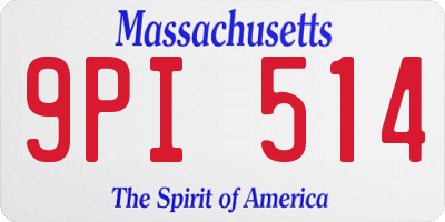 MA license plate 9PI514