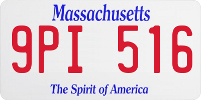 MA license plate 9PI516