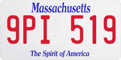 MA license plate 9PI519