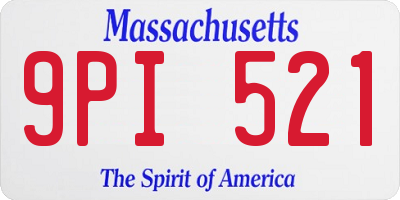 MA license plate 9PI521