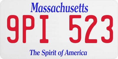 MA license plate 9PI523