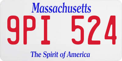 MA license plate 9PI524