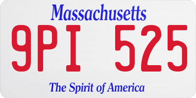 MA license plate 9PI525