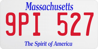 MA license plate 9PI527