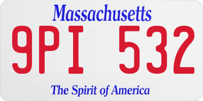 MA license plate 9PI532
