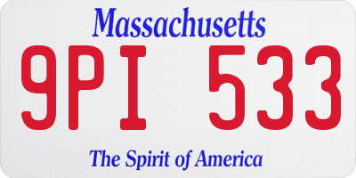 MA license plate 9PI533