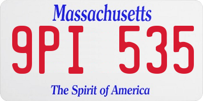 MA license plate 9PI535