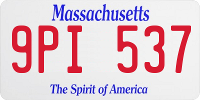 MA license plate 9PI537