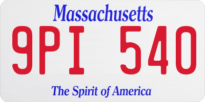 MA license plate 9PI540