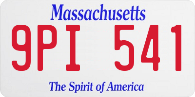 MA license plate 9PI541