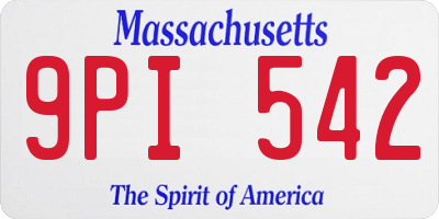 MA license plate 9PI542