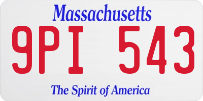 MA license plate 9PI543