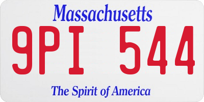 MA license plate 9PI544