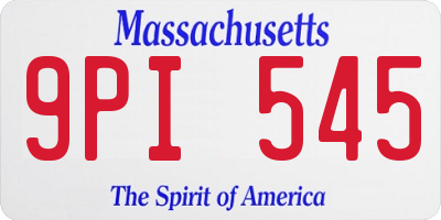 MA license plate 9PI545