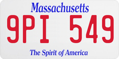 MA license plate 9PI549