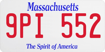 MA license plate 9PI552