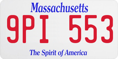 MA license plate 9PI553