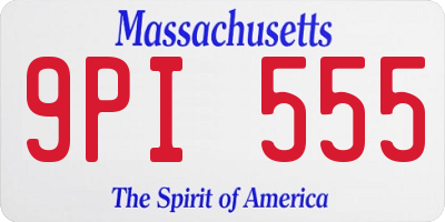 MA license plate 9PI555
