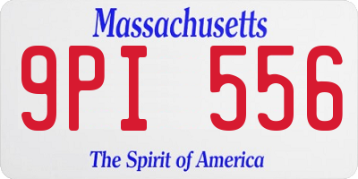 MA license plate 9PI556