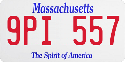 MA license plate 9PI557