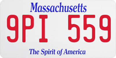 MA license plate 9PI559