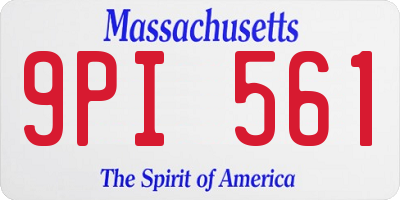 MA license plate 9PI561