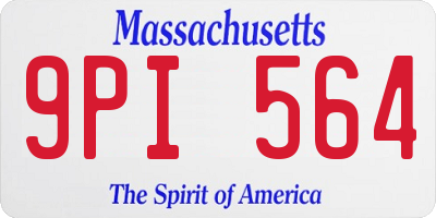 MA license plate 9PI564