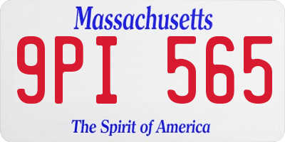 MA license plate 9PI565