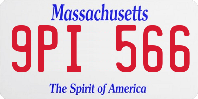 MA license plate 9PI566
