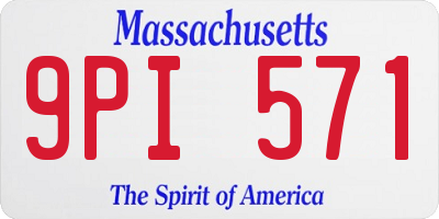MA license plate 9PI571