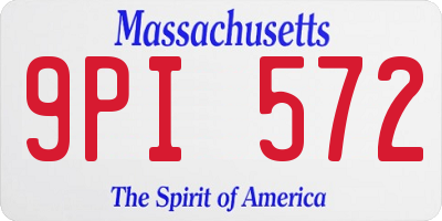 MA license plate 9PI572
