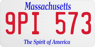 MA license plate 9PI573