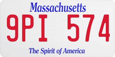 MA license plate 9PI574