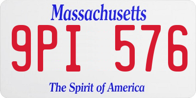 MA license plate 9PI576