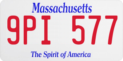 MA license plate 9PI577