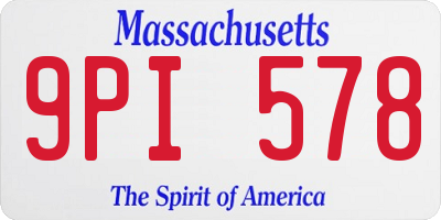 MA license plate 9PI578
