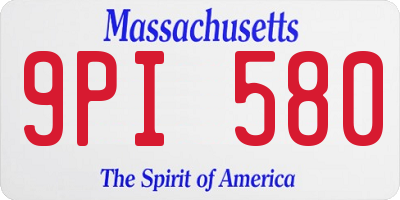 MA license plate 9PI580
