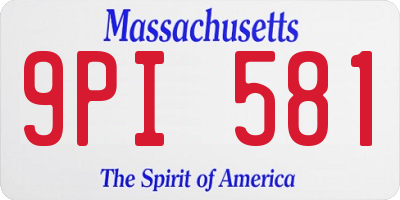 MA license plate 9PI581