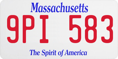 MA license plate 9PI583