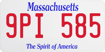 MA license plate 9PI585