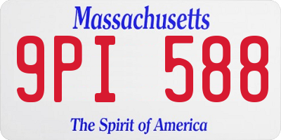 MA license plate 9PI588