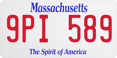 MA license plate 9PI589