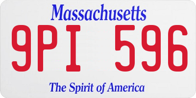 MA license plate 9PI596
