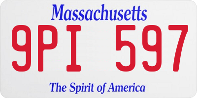 MA license plate 9PI597