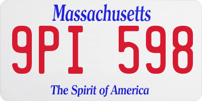 MA license plate 9PI598