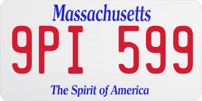 MA license plate 9PI599