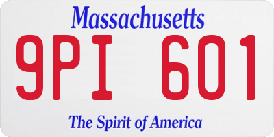 MA license plate 9PI601