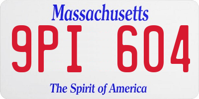 MA license plate 9PI604